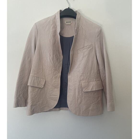 Zadig & Voltaire Verys Open-Front Leather Jacket Size Medium $697 - Picture 3 of 8